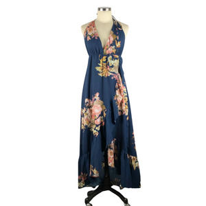 HELLO MOLLY Seattle Love Floral Maxi Dress Navy US Size 4 Wrap